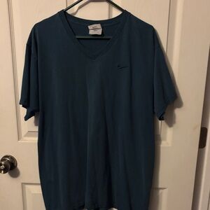 Nike Men's Teal V-Neck Tee